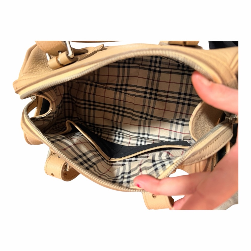 Burberry Calfskin Leather Beige Leather Handbag - Picture 8 of 9
